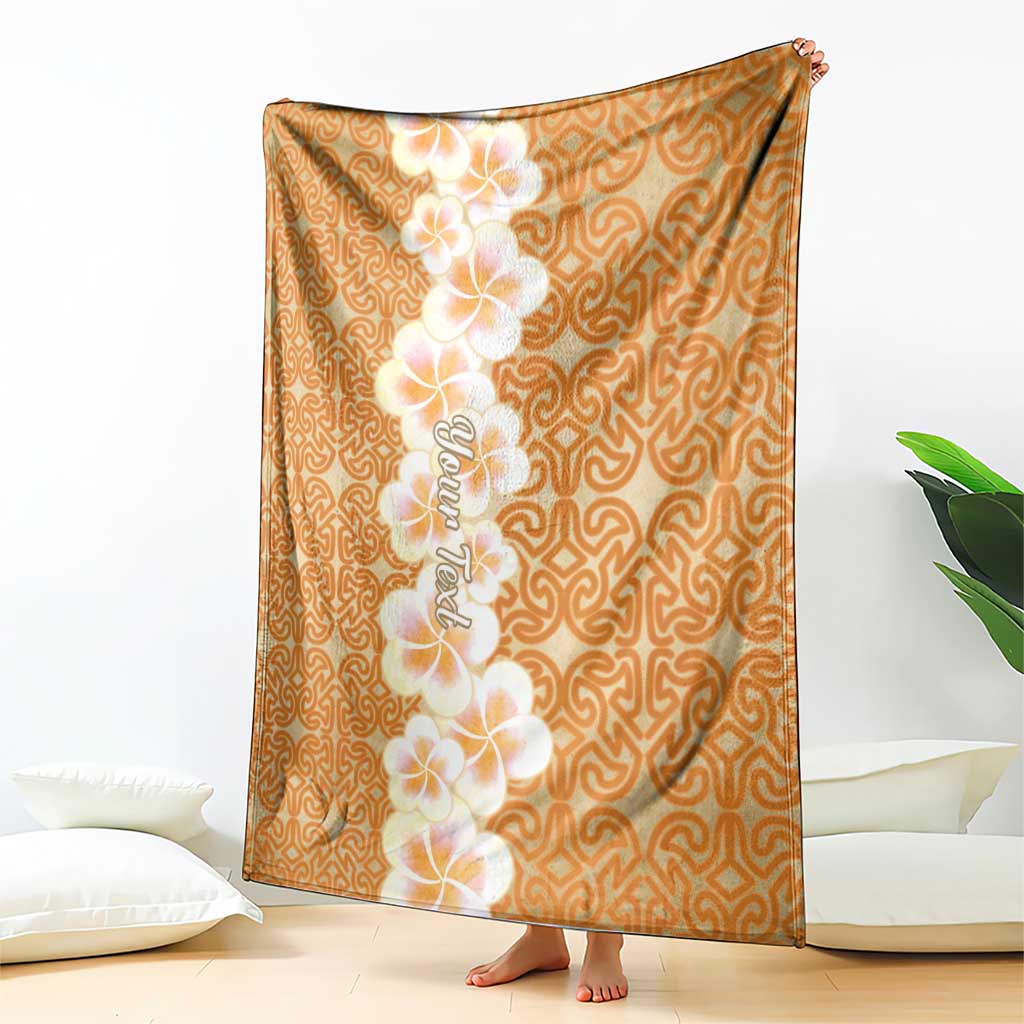 Personalised Tufi Tapa and Tattoo Festival Blanket Oro Tapa Cloth With Plumeria - Polynesian Pride