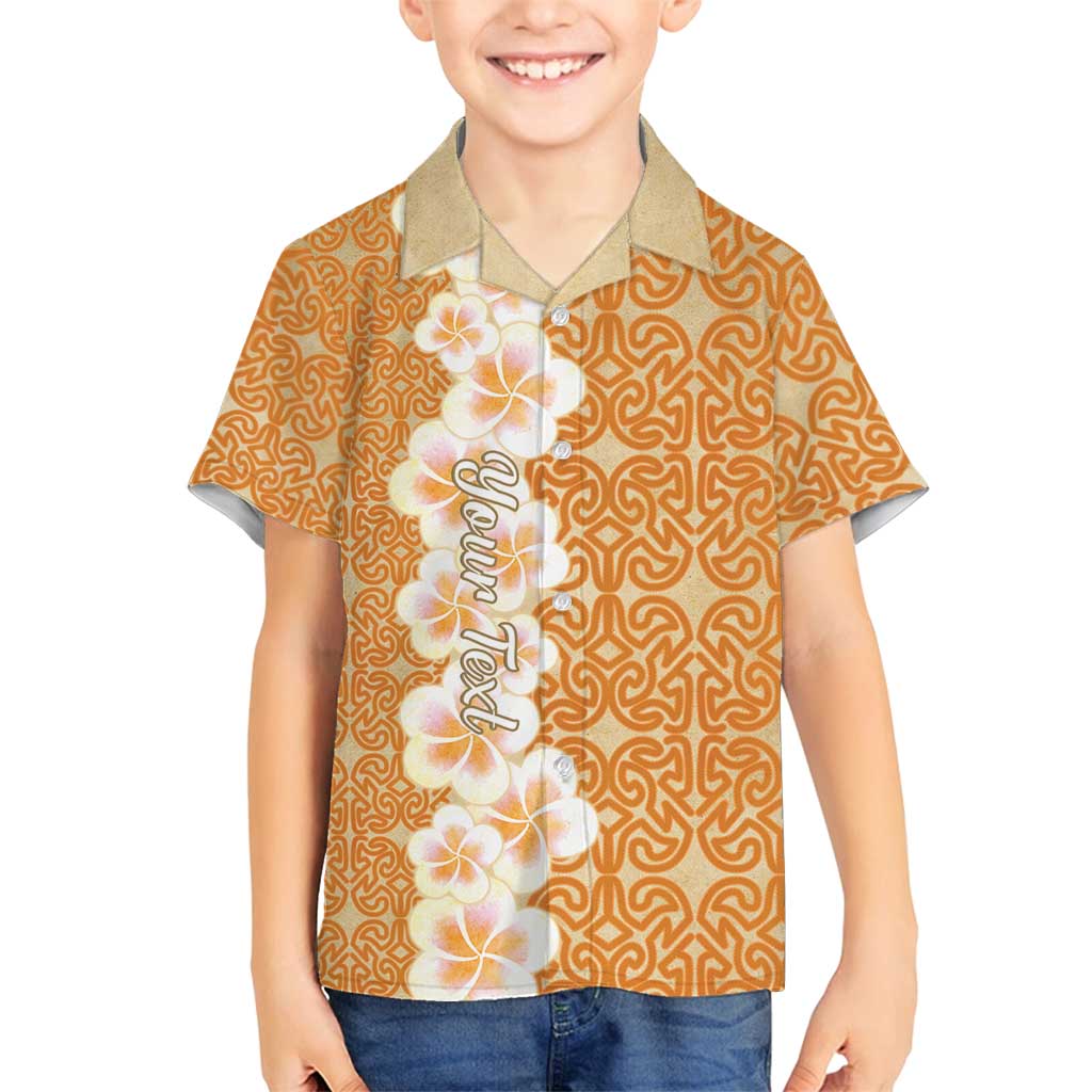 Personalised Tufi Tapa and Tattoo Festival Family Matching Off Shoulder Maxi Dress and Hawaiian Shirt Oro Tapa Cloth With Plumeria LT14 Son's Shirt Brown - Polynesian Pride