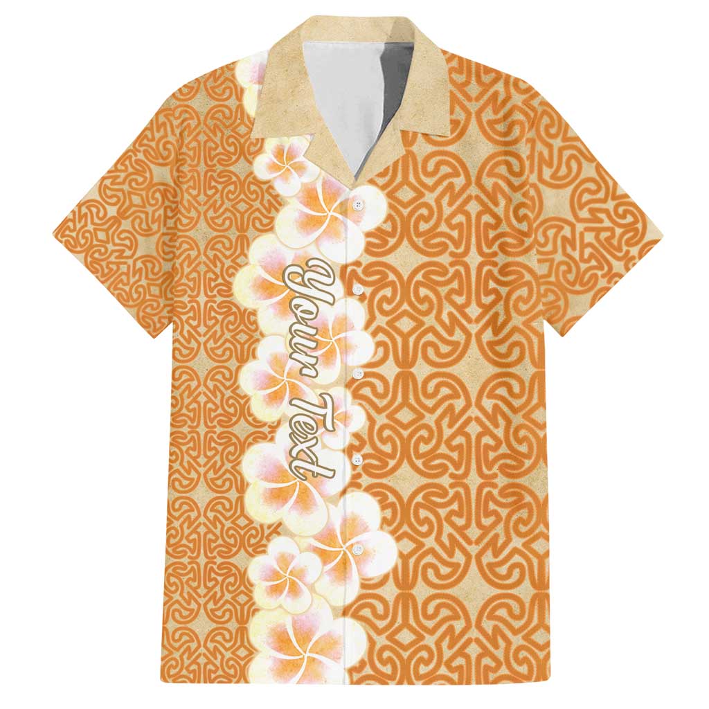Personalised Tufi Tapa and Tattoo Festival Family Matching Puletasi and Hawaiian Shirt Oro Tapa Cloth With Plumeria LT14 Dad's Shirt - Short Sleeve Brown - Polynesian Pride