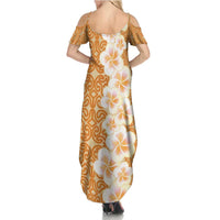 Personalised Tufi Tapa and Tattoo Festival Family Matching Summer Maxi Dress and Hawaiian Shirt Oro Tapa Cloth With Plumeria LT14 - Polynesian Pride