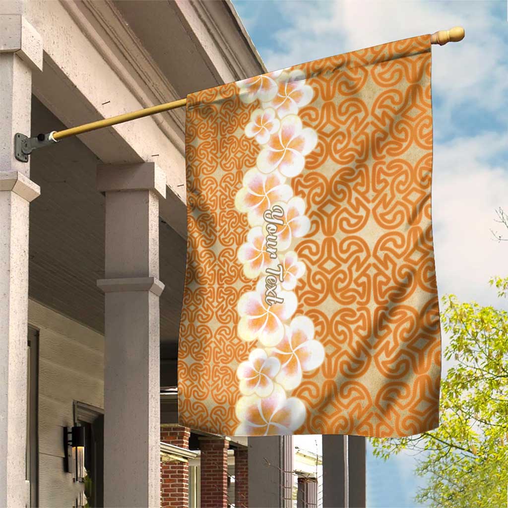 Personalised Tufi Tapa and Tattoo Festival Garden Flag Oro Tapa Cloth With Plumeria LT14 House Flag Brown - Polynesian Pride