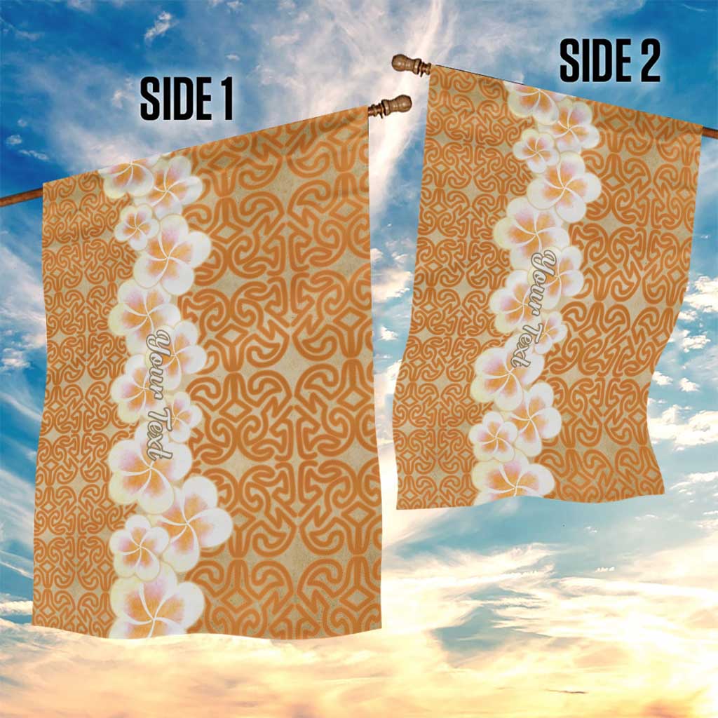 Personalised Tufi Tapa and Tattoo Festival Garden Flag Oro Tapa Cloth With Plumeria LT14 - Polynesian Pride