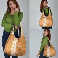 Personalised Tufi Tapa and Tattoo Festival Grocery Bag Oro Tapa Cloth With Plumeria - Polynesian Pride