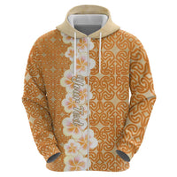 Personalised Tufi Tapa and Tattoo Festival Hoodie Oro Tapa Cloth With Plumeria LT14 - Polynesian Pride