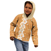 Personalised Tufi Tapa and Tattoo Festival Kid Hoodie Oro Tapa Cloth With Plumeria LT14 - Polynesian Pride