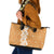 Personalised Tufi Tapa and Tattoo Festival Leather Tote Bag Oro Tapa Cloth With Plumeria - Polynesian Pride