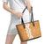 Personalised Tufi Tapa and Tattoo Festival Leather Tote Bag Oro Tapa Cloth With Plumeria - Polynesian Pride