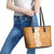 Personalised Tufi Tapa and Tattoo Festival Leather Tote Bag Oro Tapa Cloth With Plumeria - Polynesian Pride