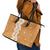 Personalised Tufi Tapa and Tattoo Festival Leather Tote Bag Oro Tapa Cloth With Plumeria - Polynesian Pride
