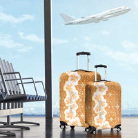 Personalised Tufi Tapa and Tattoo Festival Luggage Cover Oro Tapa Cloth With Plumeria LT14 - Polynesian Pride