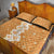 Personalised Tufi Tapa and Tattoo Festival Quilt Bed Set Oro Tapa Cloth With Plumeria - Polynesian Pride
