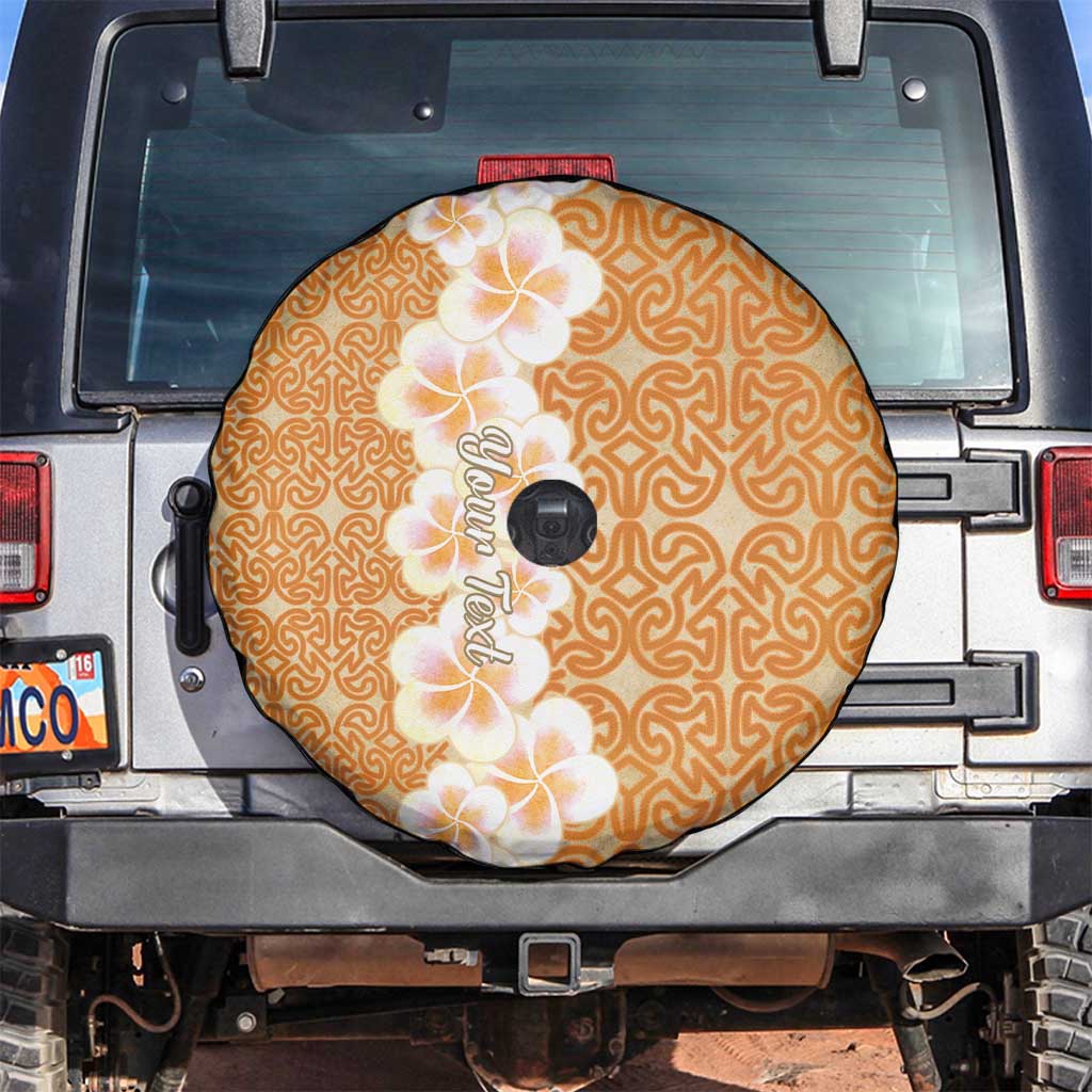 Personalised Tufi Tapa and Tattoo Festival Spare Tire Cover Oro Tapa Cloth With Plumeria LT14 Brown - Polynesian Pride