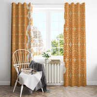 Personalised Tufi Tapa and Tattoo Festival Window Curtain Oro Tapa Cloth With Plumeria - Polynesian Pride
