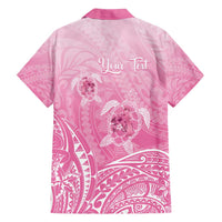 Personalised Polynesia Breast Cancer Awareness Family Matching Tank Maxi Dress and Hawaiian Shirt No One Fights Alone Turtle Ribbon - Pink Version LT14 - Polynesian Pride