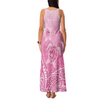 Personalised Polynesia Breast Cancer Awareness Family Matching Tank Maxi Dress and Hawaiian Shirt No One Fights Alone Turtle Ribbon - Pink Version LT14 - Polynesian Pride