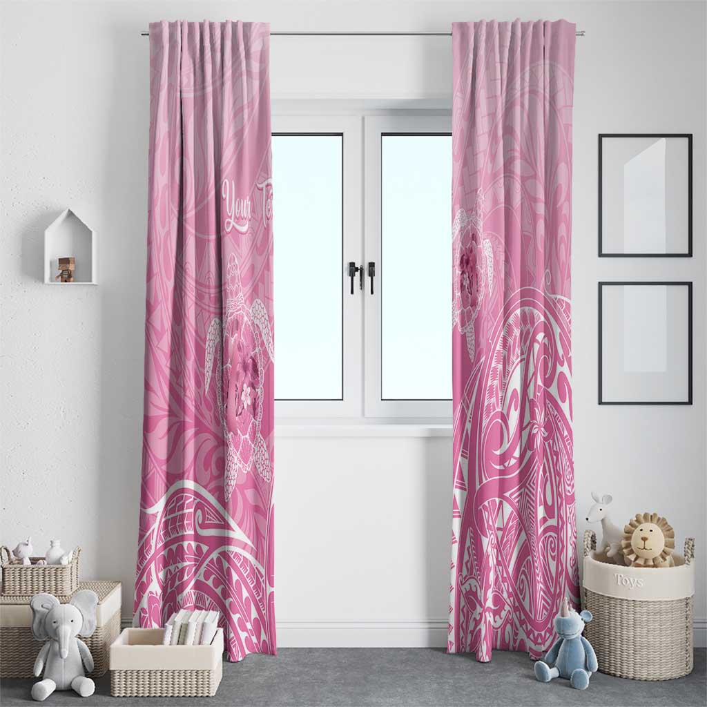 Personalised Polynesia Breast Cancer Awareness Window Curtain No One Fights Alone Turtle Ribbon - Pink Version