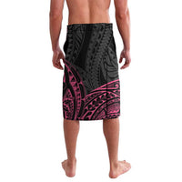 Personalised Polynesia Breast Cancer Awareness Lavalava No One Fights Alone Turtle Ribbon - Black Version