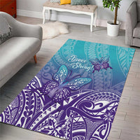 Polynesia Suicide Prevention Month Area Rug Butterfly Purple And Teal Ribbon Tomorrow Needs You LT14 - Polynesian Pride
