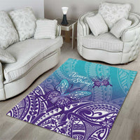 Polynesia Suicide Prevention Month Area Rug Butterfly Purple And Teal Ribbon Tomorrow Needs You LT14 - Polynesian Pride