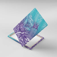 Polynesia Suicide Prevention Month Canvas Wall Art Butterfly Purple And Teal Ribbon Tomorrow Needs You LT14 With Frame Teal - Polynesian Pride