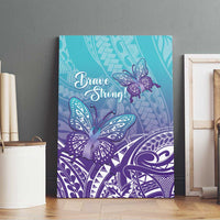 Polynesia Suicide Prevention Month Canvas Wall Art Butterfly Purple And Teal Ribbon Tomorrow Needs You LT14 - Polynesian Pride