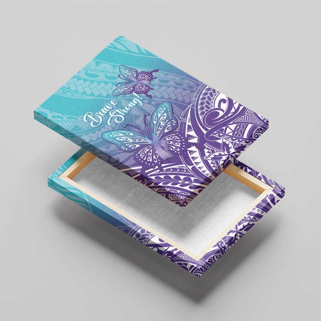Polynesia Suicide Prevention Month Canvas Wall Art Butterfly Purple And Teal Ribbon Tomorrow Needs You LT14 - Polynesian Pride