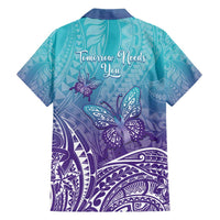 Polynesia Suicide Prevention Month Family Matching Long Sleeve Bodycon Dress and Hawaiian Shirt Butterfly Purple And Teal Ribbon Tomorrow Needs You LT14 - Polynesian Pride