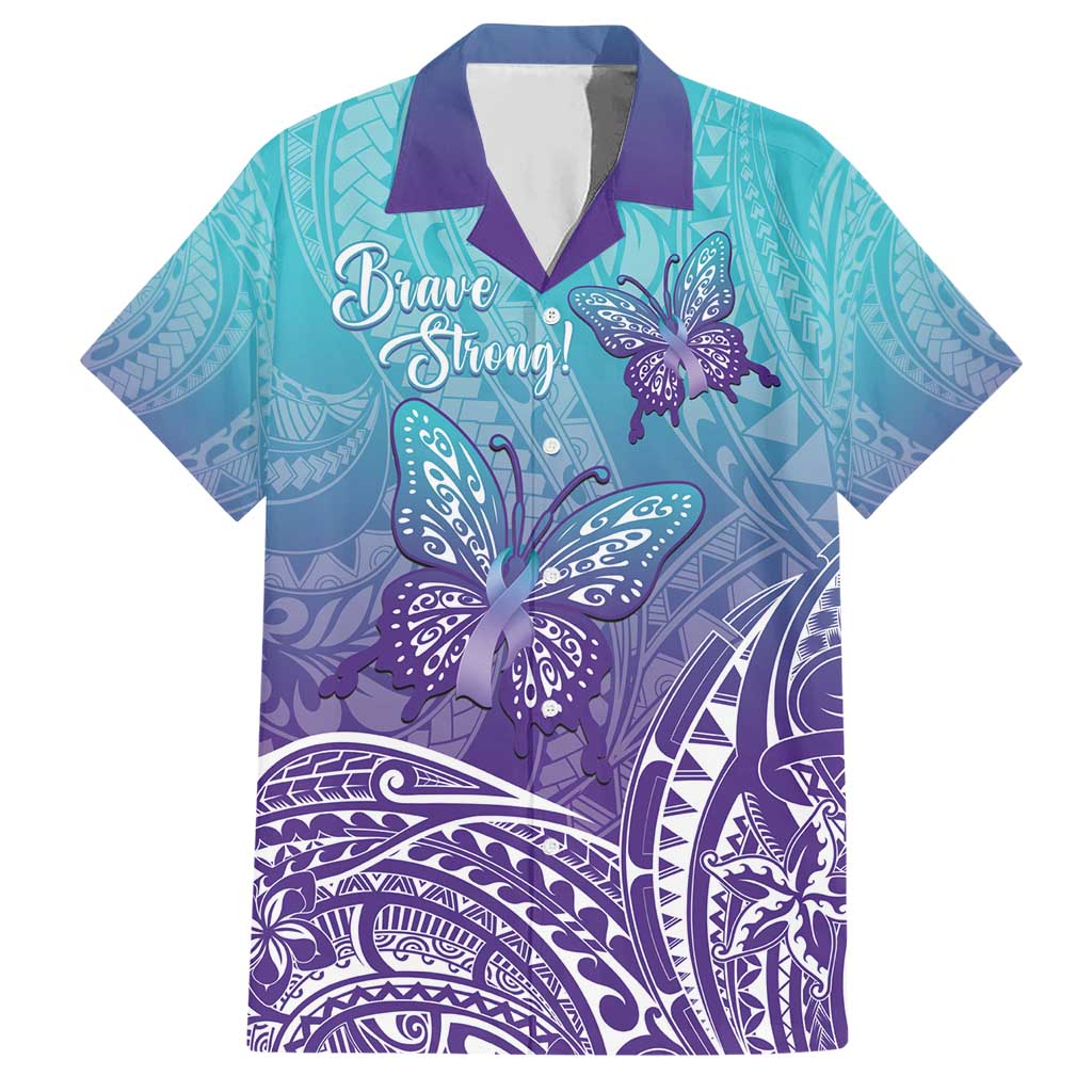Polynesia Suicide Prevention Month Hawaiian Shirt Butterfly Purple And Teal Ribbon Tomorrow Needs You LT14 Teal - Polynesian Pride