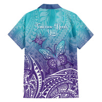 Polynesia Suicide Prevention Month Hawaiian Shirt Butterfly Purple And Teal Ribbon Tomorrow Needs You LT14 - Polynesian Pride