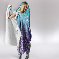 Polynesia Suicide Prevention Month Hooded Blanket Butterfly Purple And Teal Ribbon Tomorrow Needs You
