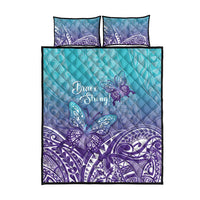 Polynesia Suicide Prevention Month Quilt Bed Set Butterfly Purple And Teal Ribbon Tomorrow Needs You LT14 - Polynesian Pride