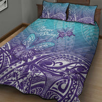 Polynesia Suicide Prevention Month Quilt Bed Set Butterfly Purple And Teal Ribbon Tomorrow Needs You LT14 - Polynesian Pride
