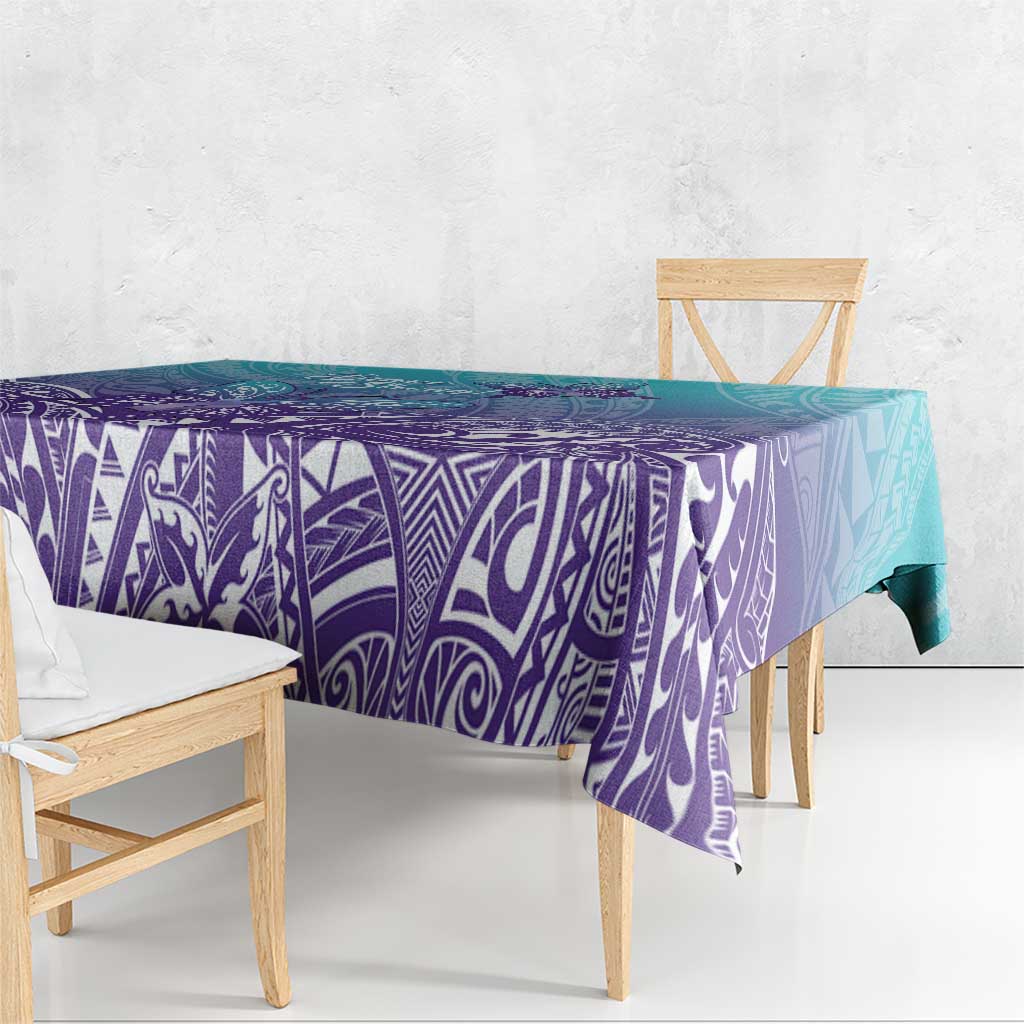 Polynesia Suicide Prevention Month Tablecloth Butterfly Purple And Teal Ribbon Tomorrow Needs You