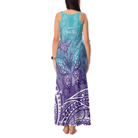 Polynesia Suicide Prevention Month Tank Maxi Dress Butterfly Purple And Teal Ribbon Tomorrow Needs You