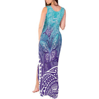 Polynesia Suicide Prevention Month Tank Maxi Dress Butterfly Purple And Teal Ribbon Tomorrow Needs You
