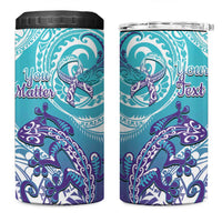 Personalised New Zealand Suicide Prevention Month 4 in 1 Can Cooler Tumbler You Matter NZ Fern With Maori Koru Lizard LT14 One Size: 16 oz Teal - Polynesian Pride