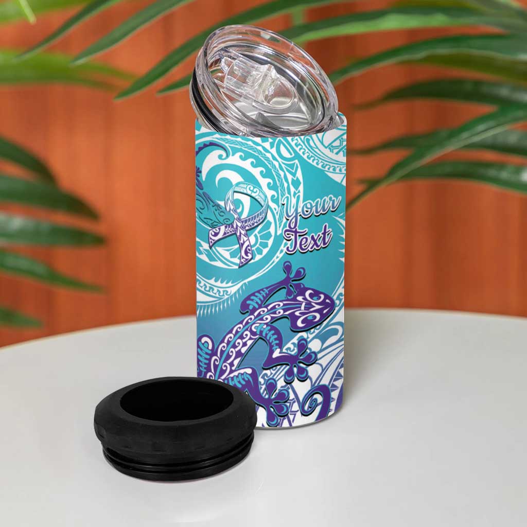 Personalised New Zealand Suicide Prevention Month 4 in 1 Can Cooler Tumbler You Matter NZ Fern With Maori Koru Lizard LT14 - Polynesian Pride