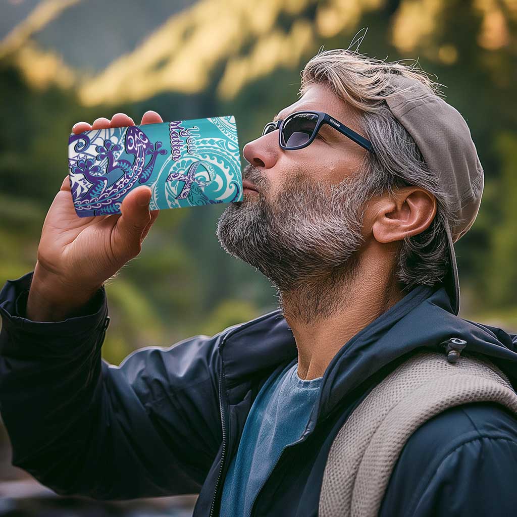 Personalised New Zealand Suicide Prevention Month 4 in 1 Can Cooler Tumbler You Matter NZ Fern With Maori Koru Lizard LT14 - Polynesian Pride