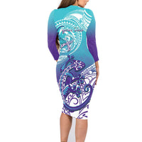 Personalised New Zealand Suicide Prevention Month Family Matching Long Sleeve Bodycon Dress and Hawaiian Shirt You Matter NZ Fern With Maori Koru Lizard LT14 - Polynesian Pride
