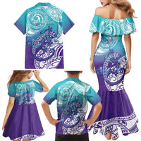Personalised New Zealand Suicide Prevention Month Family Matching Mermaid Dress and Hawaiian Shirt You Matter NZ Fern With Maori Koru Lizard LT14 - Polynesian Pride