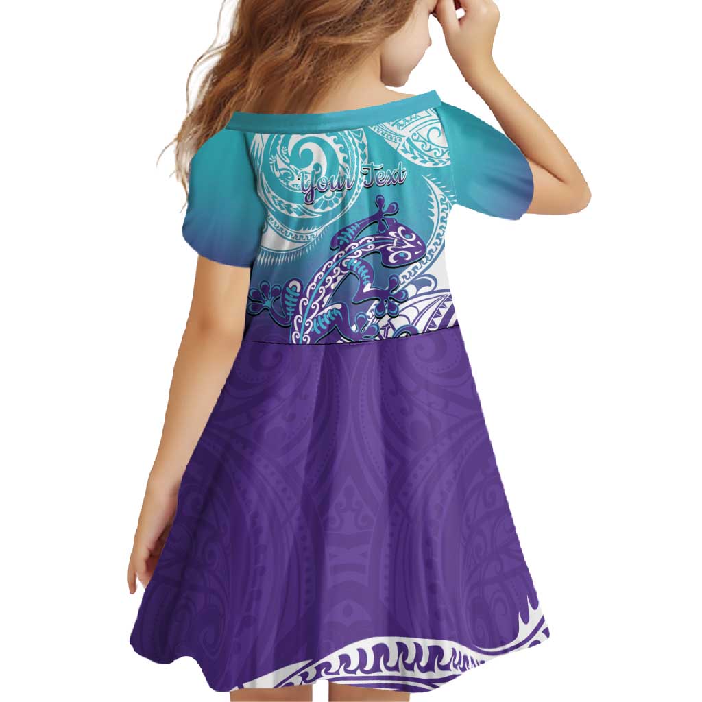 Personalised New Zealand Suicide Prevention Month Family Matching Off Shoulder Maxi Dress and Hawaiian Shirt You Matter NZ Fern With Maori Koru Lizard LT14 - Polynesian Pride