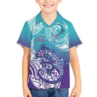 Personalised New Zealand Suicide Prevention Month Kid Hawaiian Shirt You Matter NZ Fern With Maori Koru Lizard LT14 Kid Teal - Polynesian Pride