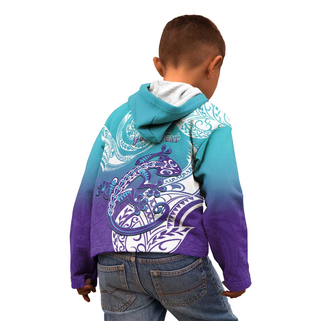 Personalised New Zealand Suicide Prevention Month Kid Hoodie You Matter NZ Fern With Maori Koru Lizard LT14 - Polynesian Pride