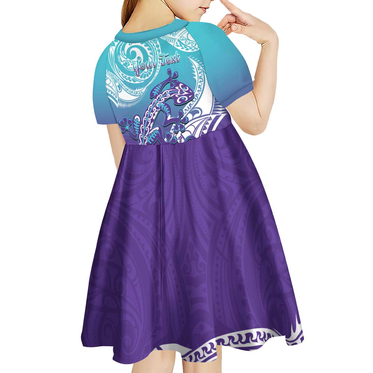 Personalised New Zealand Suicide Prevention Month Kid Short Sleeve Dress You Matter NZ Fern With Maori Koru Lizard LT14 - Polynesian Pride