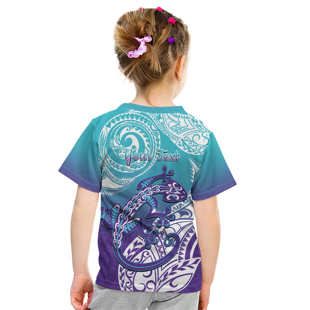 Personalised New Zealand Suicide Prevention Month Kid T Shirt You Matter NZ Fern With Maori Koru Lizard