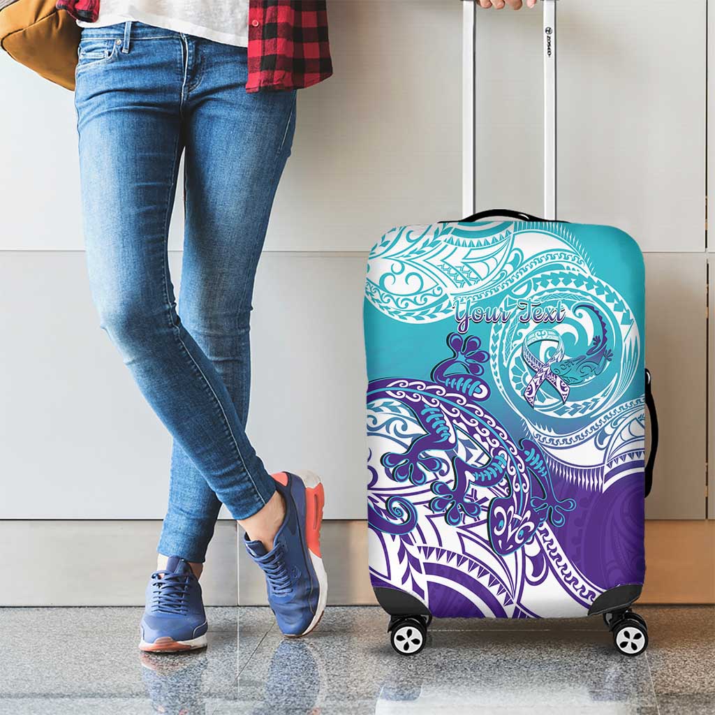 Personalised New Zealand Suicide Prevention Month Luggage Cover You Matter NZ Fern With Maori Koru Lizard LT14 - Polynesian Pride