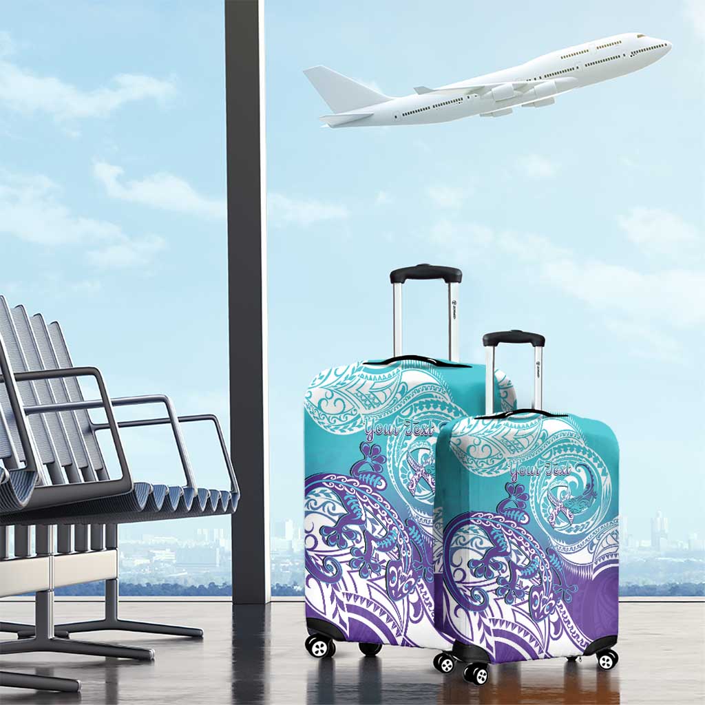Personalised New Zealand Suicide Prevention Month Luggage Cover You Matter NZ Fern With Maori Koru Lizard LT14 - Polynesian Pride