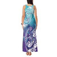Personalised New Zealand Suicide Prevention Month Tank Maxi Dress You Matter NZ Fern With Maori Koru Lizard LT14 - Polynesian Pride
