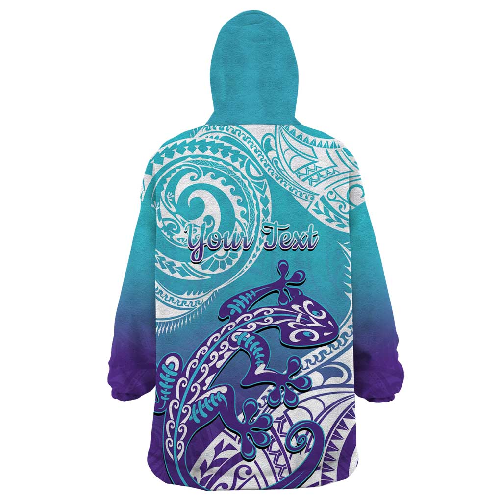 Personalised New Zealand Suicide Prevention Month Wearable Blanket Hoodie You Matter NZ Fern With Maori Koru Lizard LT14 - Polynesian Pride