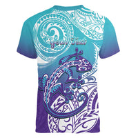 Personalised New Zealand Suicide Prevention Month Women V-Neck T-Shirt You Matter NZ Fern With Maori Koru Lizard